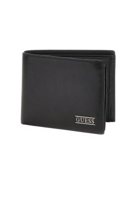 GUESS Αντρικά Πορτοφόλια New Boston SMNEBRLEA24-blk Μαύρο