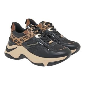 Renato Garini Γυναικεία Παπούτσια Sneakers 164-19R Μαύρο Λεοπάρ Μπρονζέ V119R16440T7