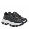 Renato Garini Γυναικεία Παπούτσια Sneakers 200-19R Μαύρο Στάμπα Πλατίνα V119R20034N3