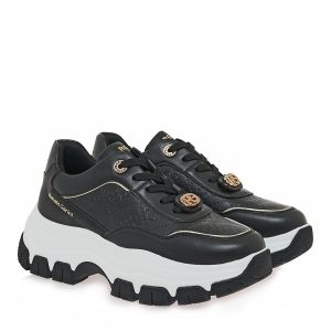 Renato Garini Γυναικεία Παπούτσια Sneakers 200-19R Μαύρο Στάμπα Πλατίνα V119R20034N3