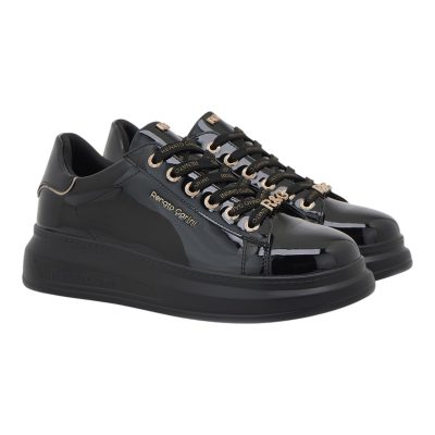 Renato Garini Γυναικεία Παπούτσια Sneakers 258-19R Μαύρο Βερνί Πλατίνα V119R25827E4