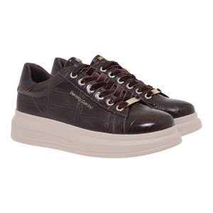 Renato Garini Γυναικεία Παπούτσια Sneakers 458-19R Καφέ Κροκό Μπρονζέ V119R45823N5