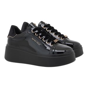 Renato Garini Γυναικεία Παπούτσια Sneakers 885-19R Μαύρο Βερνί Μαύρο Βελούδο V119R885322X