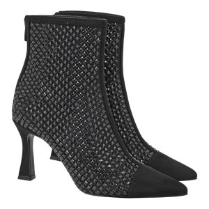 Exe Shoes Γυναικεία Μποτάκια 700-222  Μαύρο Καστόρι Μαύρο Στράς  V37002224A93