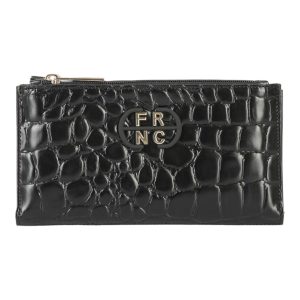 FRNC FRANCESCO Γυναικεία Πορτοφόλια W-5906 BLK Μαύρο Κροκό