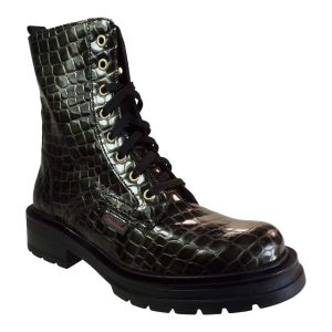 Commanchero Γυναικεία Μποτάκια Αρβυλάκια 51374-0213 Λαδί Λουστρίνι Κροκό Δέρμα