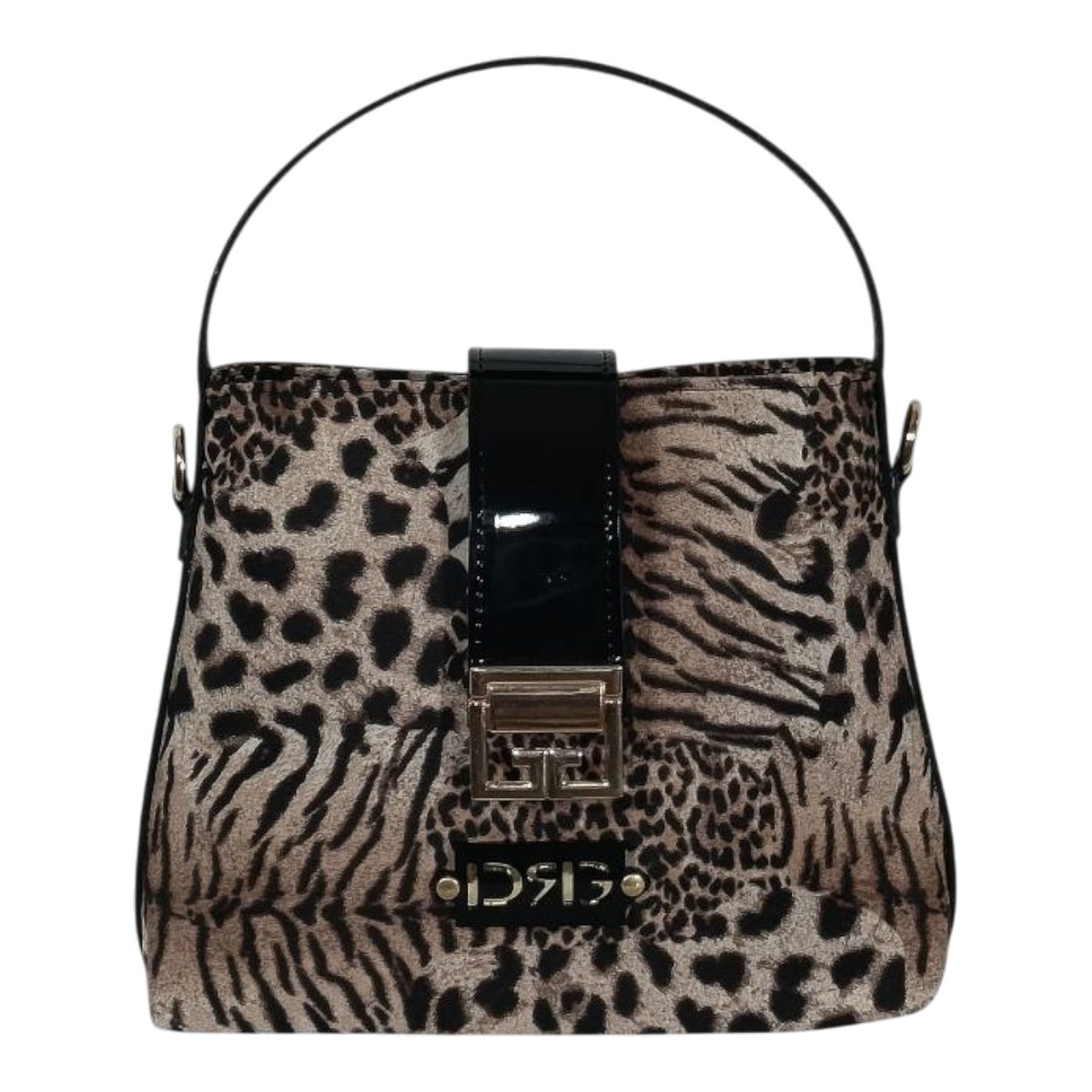 De Raggi Γυναικείες Τσάντες Χειρός-Χιαστί  Tiger Eye Claw 25922-1311 Μαύρο-Λεοπάρ
