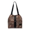 De Raggi Γυναικείες Τσάντες Ωμού Tiger Eye Liza 25926-1210 Μαύρο-Λεοπάρ