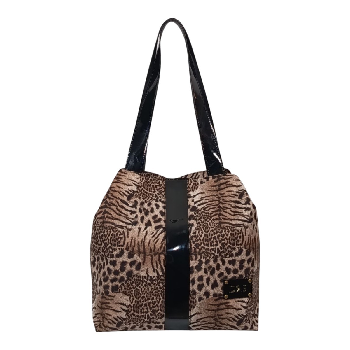 De Raggi Γυναικείες Τσάντες Ωμού Tiger Eye Liza 25926-1210 Μαύρο-Λεοπάρ
