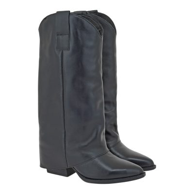 CARLA CORTEZ Γυναικεία Μπότα COW BOY 16W-036 Μαύρο Δέρμα V216W0364002