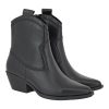 CARLA CORTEZ Γυναικεία Μποτάκια COW BOY 16W-261 Μαύρο Δέρμα V316W2613002