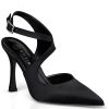 Envie Shoes Γυναικεία Παπούτσια Γόβες BOW SLINGBACK PUMPS E02-22086-34 Mαύρο Σατέν