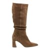 MOURTZI Γυναικεία Δερμάτινα Παπούτσια Μπότα 75/714Z25 BISCUIT SUEDE Δέρμα