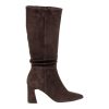 MOURTZI Γυναικεία Δερμάτινα Παπούτσια Μπότα 75/714Z25  Καφέ SUEDE Δέρμα