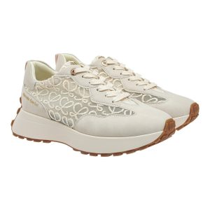 Renato Garini Γυναικεία Παπούτσια Sneakers 418-19R Μπέζ Καστόρι Δαντέλα W119R41833X2