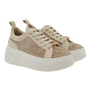 Renato Garini Γυναικεία Παπούτσια Sneakers 615-19R Μπέζ Φιλτιρέ Στρας W119R61534K5