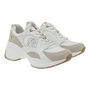 Renato Garini Γυναικεία Παπούτσια Sneakers 651-19R Λευκό Πάγος Πλατίνα Στάμπα W119R65131W6