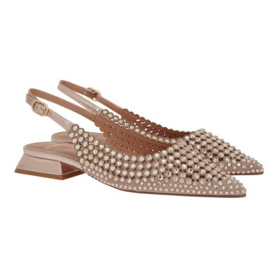 Exe Shoes Γυναικεία Παπούτσια SLINGBACK HILLLARY-141 700-141 Πλατίνα Στράς W47001411Z36