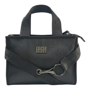 FRNC FRANCESCO Τσάντα Γυναικεία Ώμου-Χιαστί  LEATHER CROSS BODY Bags 3761 BLK Μαύρο