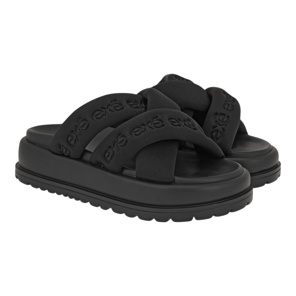 EXE Shoes Γυναικεία Παντόφλας FLATFORMS 03R-121 Μαύρο W403R1213001