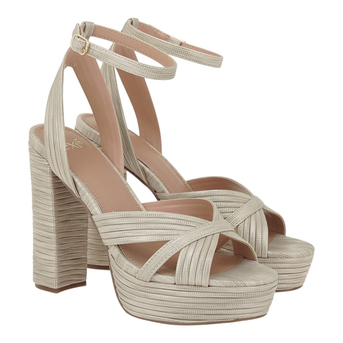 EXE Shoes Πέδιλα Γυναικεία OPHELIA-832A 700-832 Μπέζ Πλατίνα Στάμπα W4700832673Z