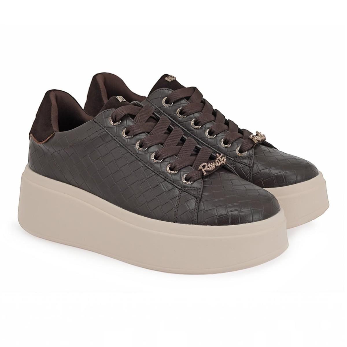 Renato Garini Γυναικεία Παπούτσια Sneakers 885-19R ΚΑΦΕ ΠΛΕΚΤΟ ΚΑΦΕ ΚΑΣΤΟΡΙ X119R8853AM7