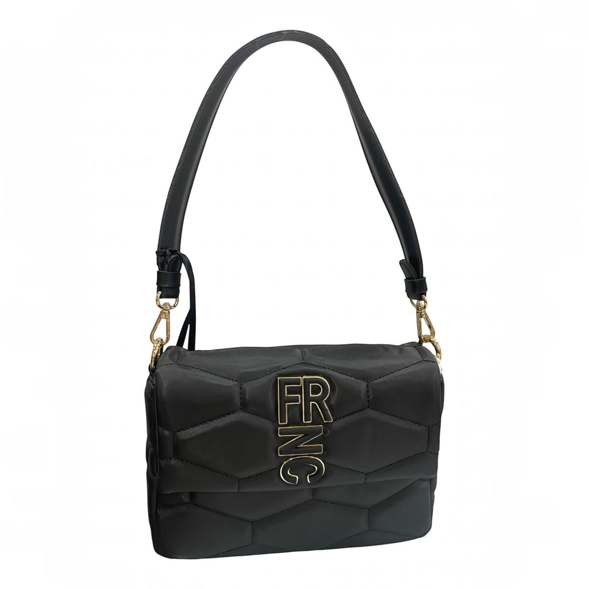 FRNC FRANCESCO Τσάντα Γυναικεία Ώμου ICON FLAP BAG 1441 BLK Μαύρο